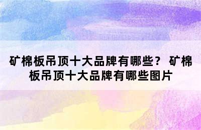 矿棉板吊顶十大品牌有哪些？ 矿棉板吊顶十大品牌有哪些图片